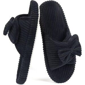 ⚡Woman Black Arch Support Open Toe Orthopedic Adjustable Home Indoor Slippers